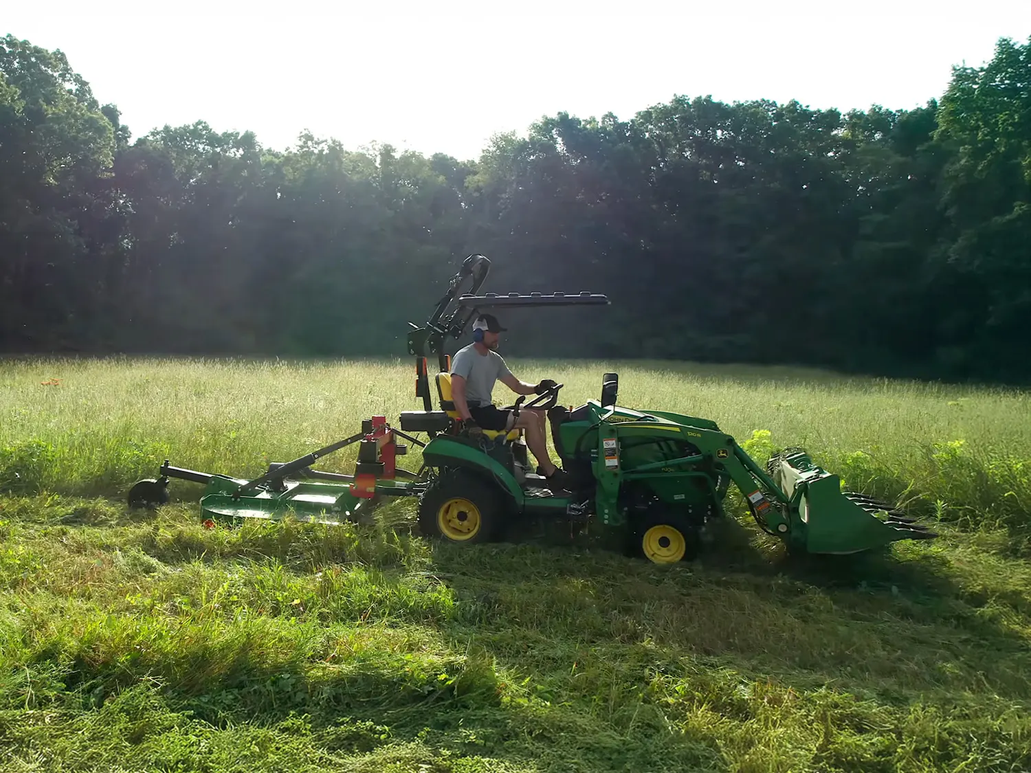 Bush hogging an overgrown field back into open, usable ground near Rayville, LA