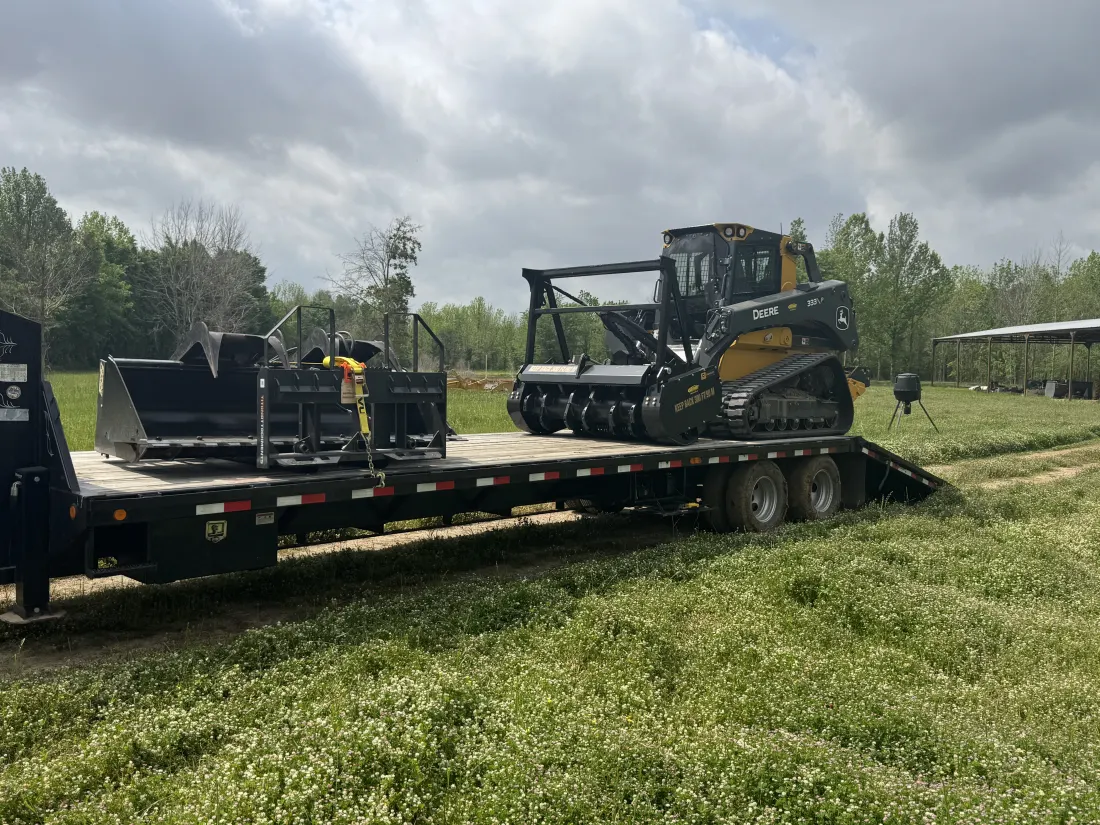 Land clearing and mulching in progress near Rayville, LA